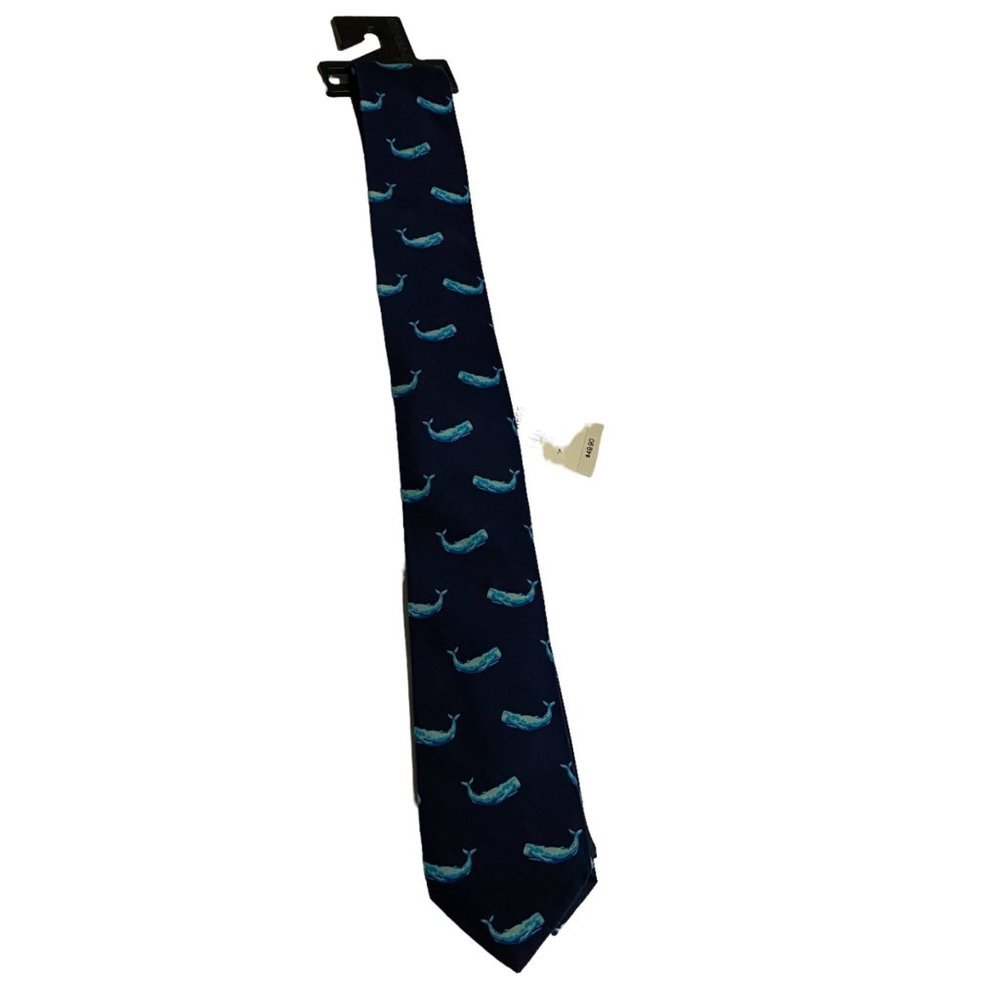 NWT‎ Express Blue Whale Animal Ocean Sea 100% Cotton Men One Size Neck Tie